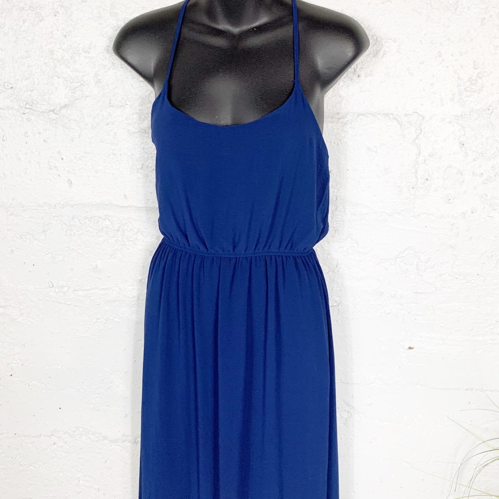 Anthropologie Midi Blue Dress - Picture 6 of 8